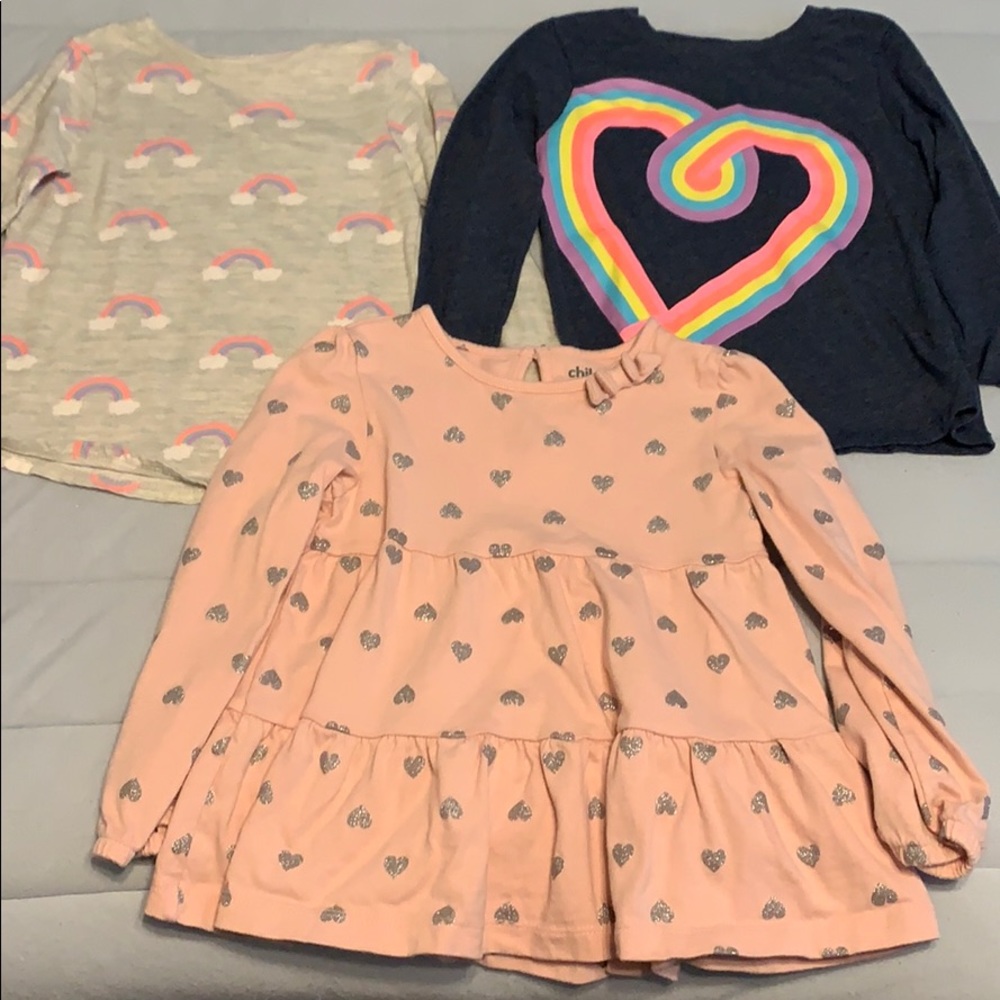 3 long sleeve girls 4t shirts from Walmart.